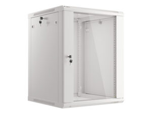 Lanberg wall-mounted installation rack cabinet 19'' 15U 600x600mm gray (glass door)