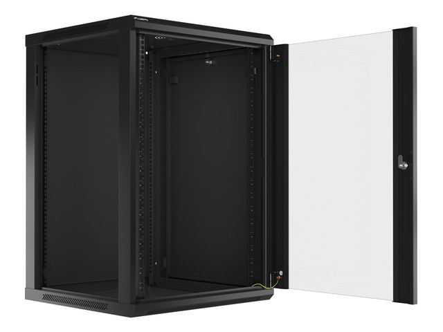Servers Lanberg Rack cabinet 19" wall-mount 18U/600x600 (flat pack) with glass door V2, black | - Image 5