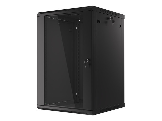 Servers Lanberg Rack cabinet 19" wall-mount 18U/600x600 (flat pack) with glass door V2, black | - Image 13