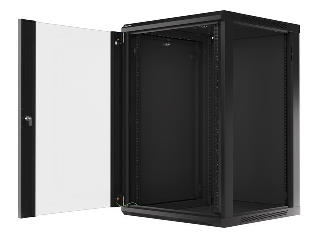 Servers Lanberg Rack cabinet 19" wall-mount 18U/600x600 (flat pack) with glass door V2, black | - Image 8