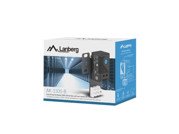Lanberg Closed-loop thermostat 10A for rack cabinets with 19" ear and terminal block | AK-1505-B | Black - Image 6