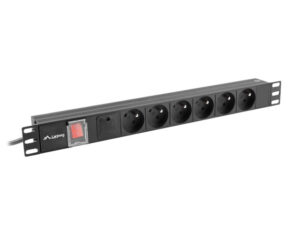 Lanberg listwa zasilająca rack PDU 19" 1U 16A 6x PL 2m czarna