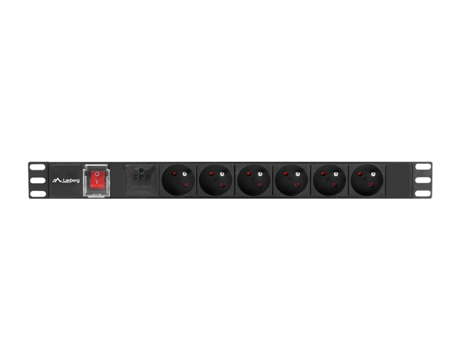 Lanberg listwa zasilająca rack PDU 19" 1U 16A 6x PL 2m czarna - Image 2