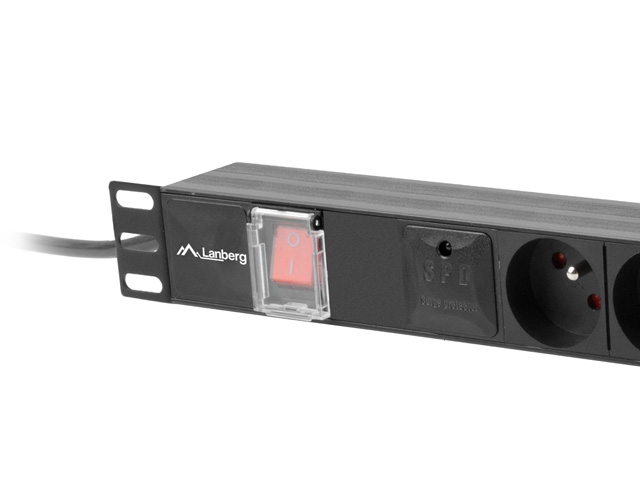Lanberg listwa zasilająca rack PDU 19" 1U 16A 6x PL 2m czarna - Image 3