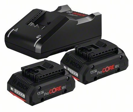 Batteries + charger Bosch GBA 18V / 2x4.0Ah ProCORE 18V + GAL 18V-40