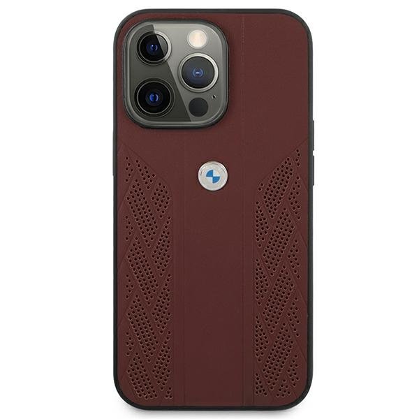 Back panel cover BMW Etui BMW BMHCP13LRSPPR iPhone 13 Pro/13 6,1" czerwony/red hardcase Leather Curve Perforate - Image 4