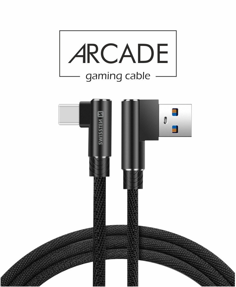 USB kaabel Swissten USB-A - USB-C, 1.2m, nurgaga - Image 2
