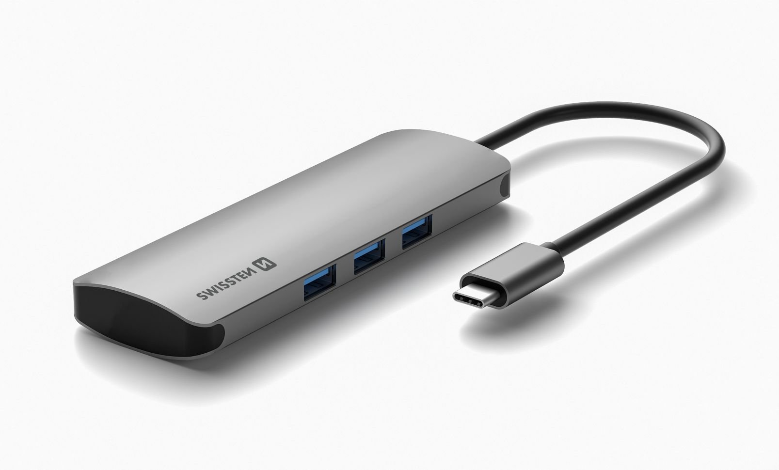 Swissten USB-C Hub 6in1 with 3X USB 3.0 / 1X USB-C Power Delivery / 1X microSD / 1X SD / Aluminum body - Image 5