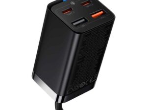 Baseus GaN3 Pro, 2x USB-C, 2x USB, 65W (czarna)