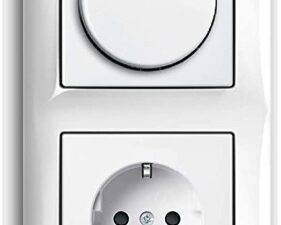 Ecost customer return EBROM Complete Set LED Dimmer/Rotary Dimmer + Busch Jäger Balance Si Alpine Wh
