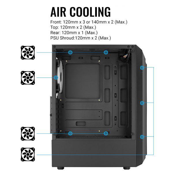 Computer case Aerocool Bionic Midi Tower Black - Image 2