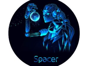 Covor pentru scaun gaming SPACER, protectie parchet, cauciuc si material textil, 1200 x 3mm, rotund, CYBORG 46501473 "SPFP-CYBORG-120"