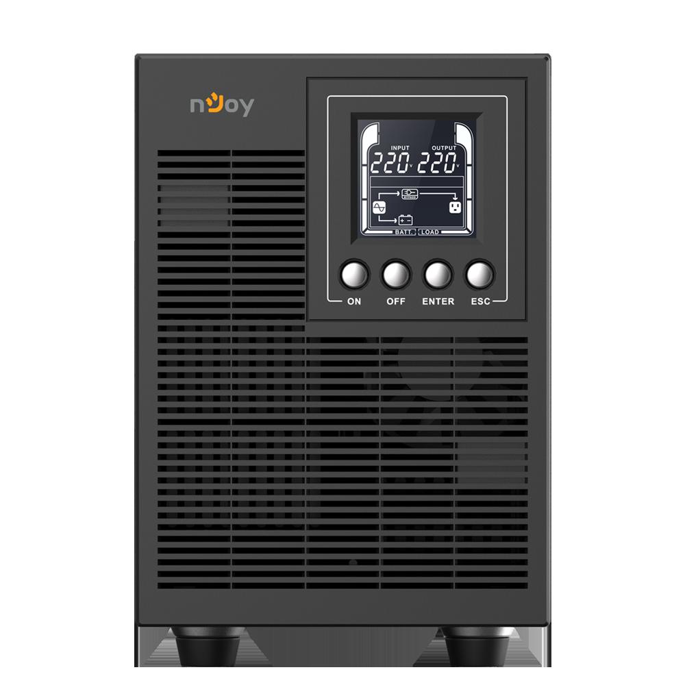 UPS NJOY, "ECHO PRO 2000", Online cu sinusoida pura, tower, 2000VA/1600W, AVR, Schuko x 4, 4 x baterie GP07122L, display LCD, back-up 1 - 10 min., "UPOL-OL200EP-CG01B" (timbru verde 11 lei) - Image 2