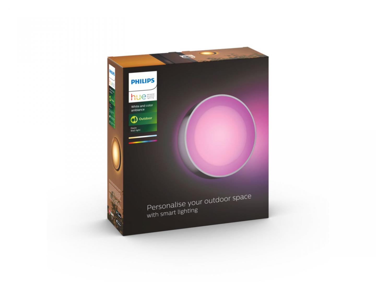 Philips Hue WCA Daylo Outdoor Wall Lantern, Inox | 15 W | 2000-6500 Hue White Colour Ambiance - Image 2