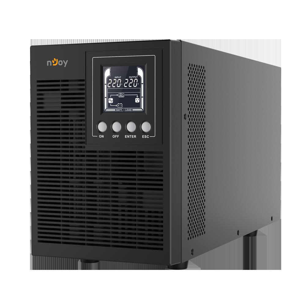 UPS NJOY, "ECHO PRO 2000", Online cu sinusoida pura, tower, 2000VA/1600W, AVR, Schuko x 4, 4 x baterie GP07122L, display LCD, back-up 1 - 10 min., "UPOL-OL200EP-CG01B" (timbru verde 11 lei) - Image 3