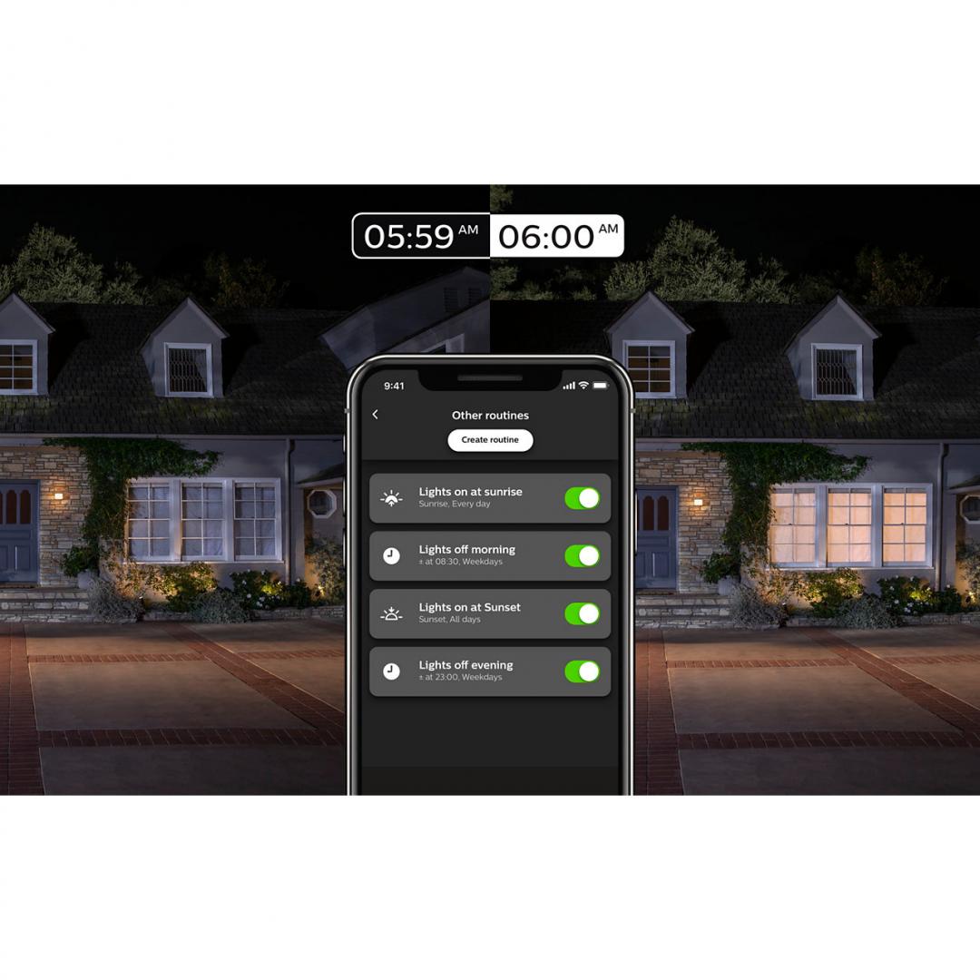Philips Hue Lucca Outdoor Pedestal Lantern | E27 | 9 W | Warm white - Image 6