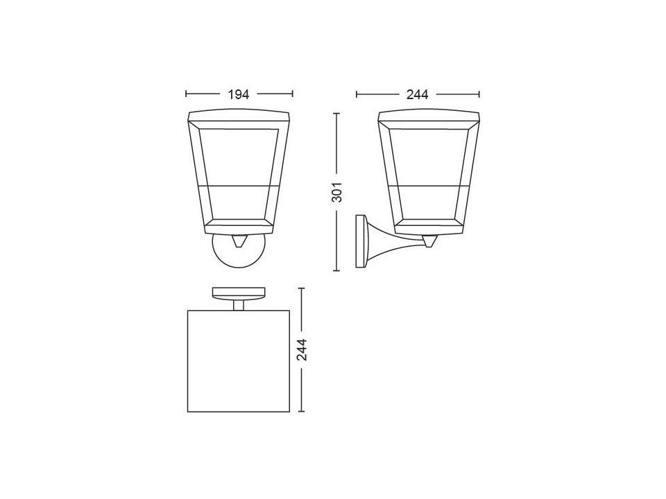 Philips Hue WCA Econic Outdoor Wall Lantern Up | 15 W | 2000-6500 Hue White Colour Ambiance - Image 3