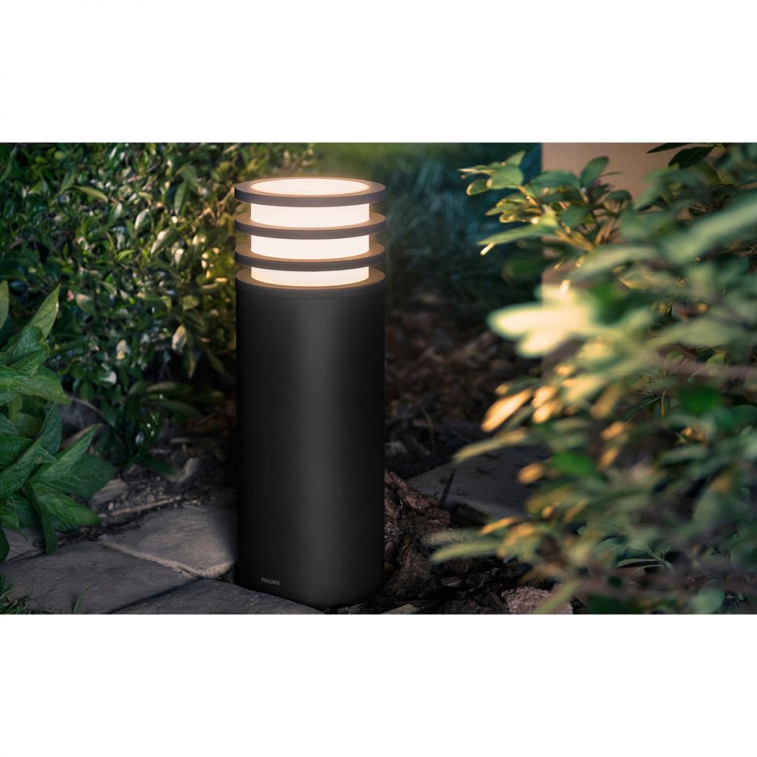 Philips Hue Lucca Outdoor Pedestal Lantern | E27 | 9 W | Warm white - Image 4