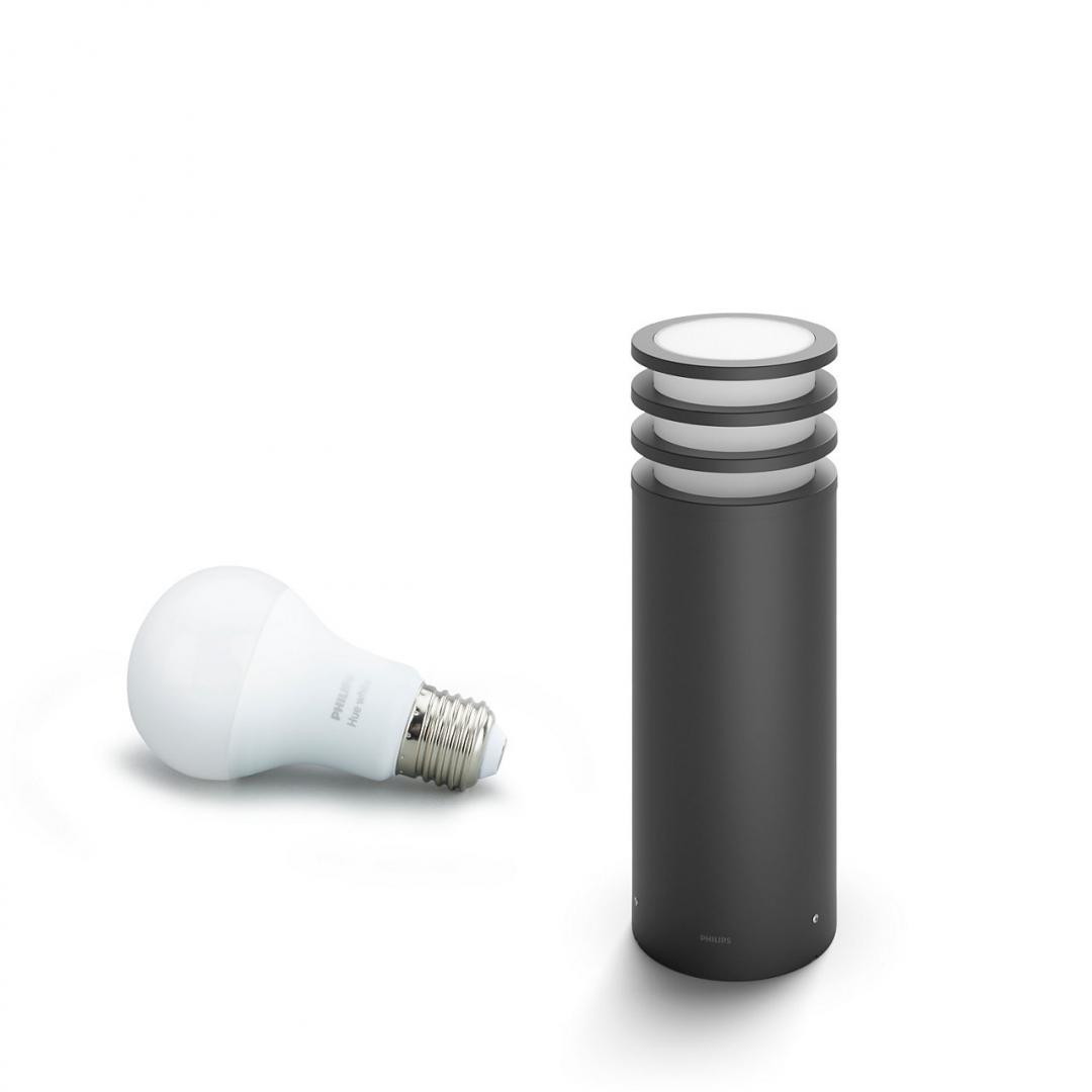Philips Hue Lucca Outdoor Pedestal Lantern | E27 | 9 W | Warm white - Image 2