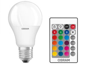 Set 2 BEC smart LED Osram, soclu E27, putere 9 W, forma clasic, lumina multicolora, alimentare 220 - 240 V, "000004058075430891" (timbru verde 0.9 lei)