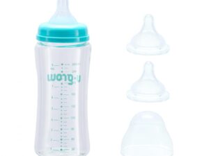 Biberon de sticla 260 ml+2 tetine,U-Grow