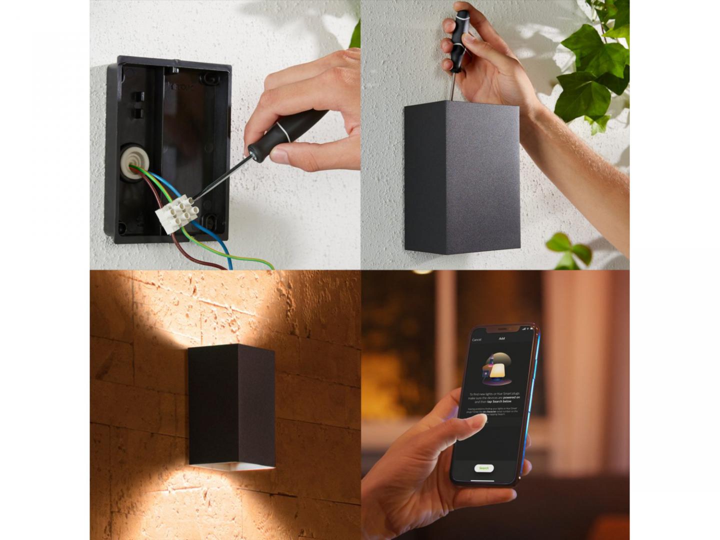 Philips Hue WCA Resonate Outdoor Wall Lantern, Black | 8 W | 2000-6500 Hue White Colour Ambiance - Image 3