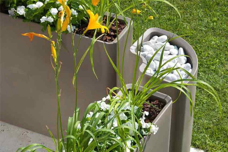 Plant Pot CORNER 39cm x 39cm x h78, beton - Image 4