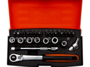 Sockets 4-10mm and bits PH/PZ/TX/SL set 1/4" 24pcs