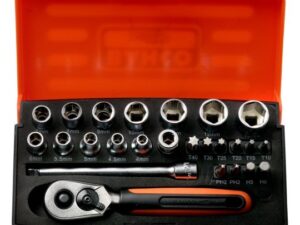 Sockets 4-13mm and bits PH,HEX,TORX set 1/4" 25pcs