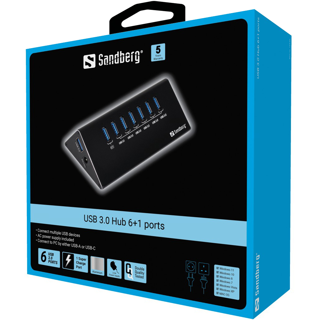 SANDBERG USB 3.0 Hub 7ports - Image 2